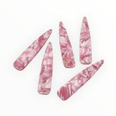 12×54 mm Marbled Pastels Long Teardrop, One-Hole Sew-On Acrylic Resin Gem (Sold in Pairs)